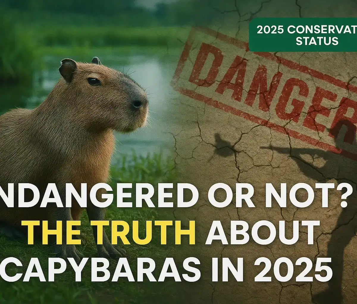Are capybara endangered? This is the featured image that raises a question about capybara extinction.