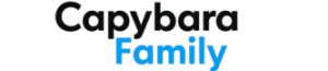 Capybara Family logo with clean, modern typography and the word 'Family' in blue